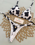 Cow Print String Bikini Set